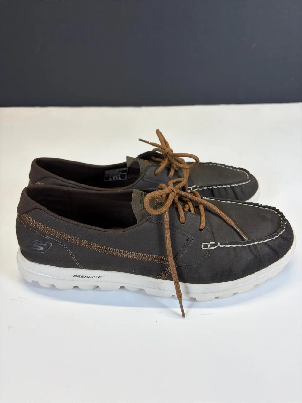 Skechers On-The-Go Brown Moccasin Boat Shoes Comfort Loafers Mens Size 11.5